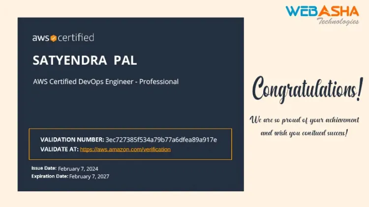 Satyendra Pal Has Successfully Completed AWS Certified DevOps Engineer - Professional