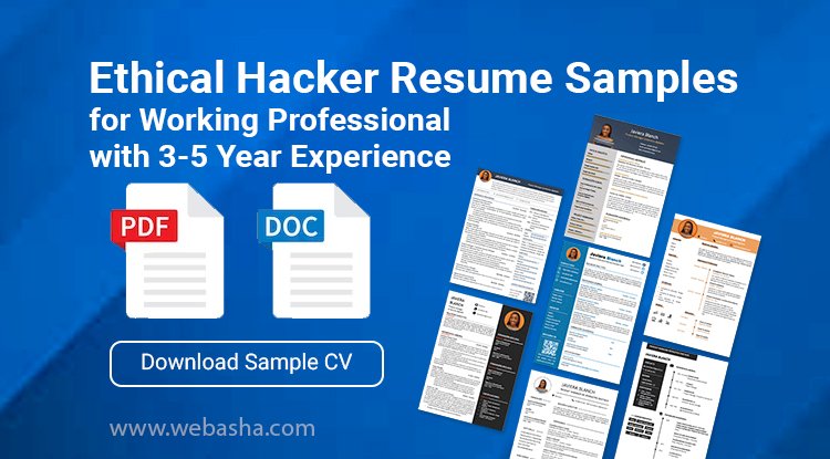 Ethical Hacker Resume Samples for Working Professional with 3-5 Year Experience | Download Sample CV in Docs and pdf File